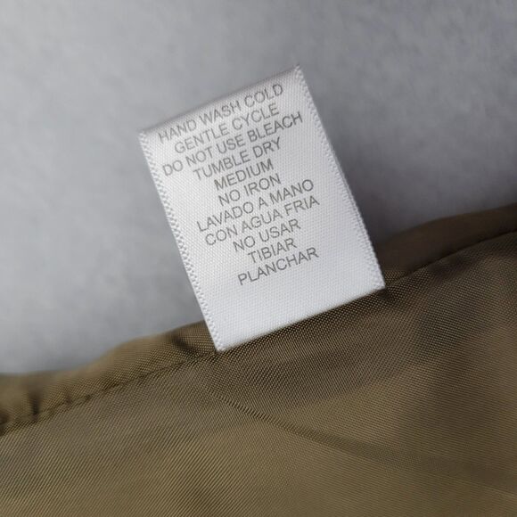 Love Tree Womens Hooded Puffer Vest Large Olive Drab Black White Hood - Picture 6 of 8